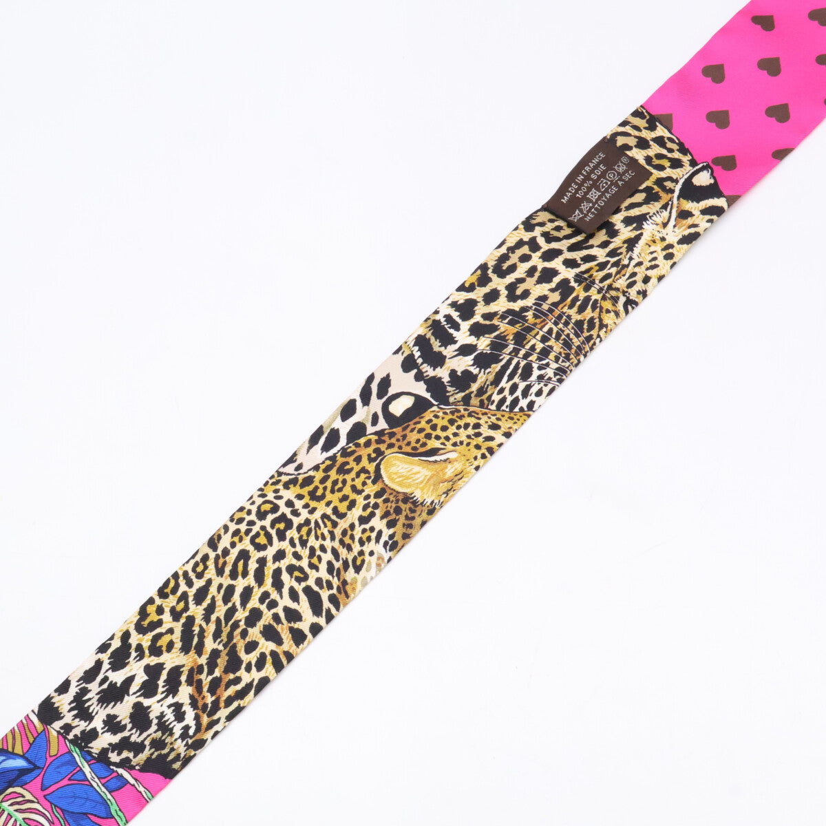 HERMES エルメス 【美品】H063513S 20 JUNGLE LOVE LOVE ジャングルラブラブ シルク ツイリー スカーフ