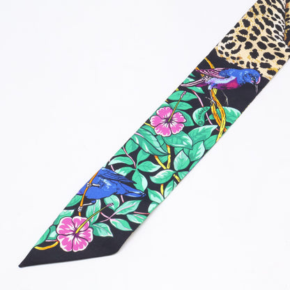 HERMES エルメス 【美品/バレンタインコレクション】H063513S 13 JUNGLE LOVE LOVE ジャングルラブラブ シルク ツイリー スカーフ