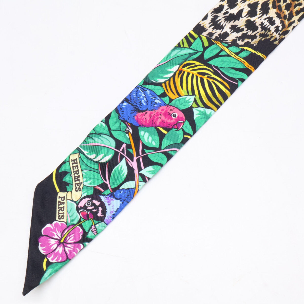 HERMES エルメス 【美品/バレンタインコレクション】H063513S 13 JUNGLE LOVE LOVE ジャングルラブラブ シルク ツイリー スカーフ