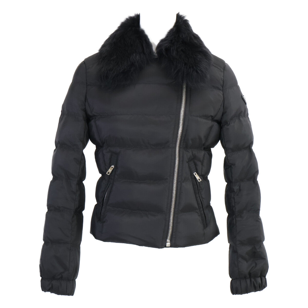 PRADA プラダ 【美品/国内正規】29Y510 R202 トライアングルロゴプレート シープファーカラー付ダウンジャケット ジャケット