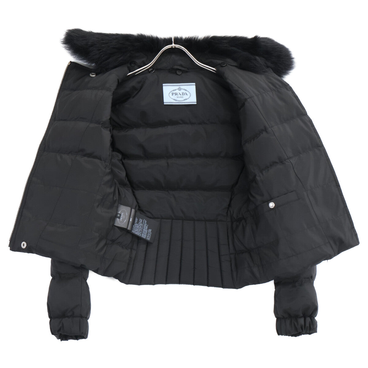 PRADA プラダ 【美品/国内正規】29Y510 R202 トライアングルロゴプレート シープファーカラー付ダウンジャケット ジャケット