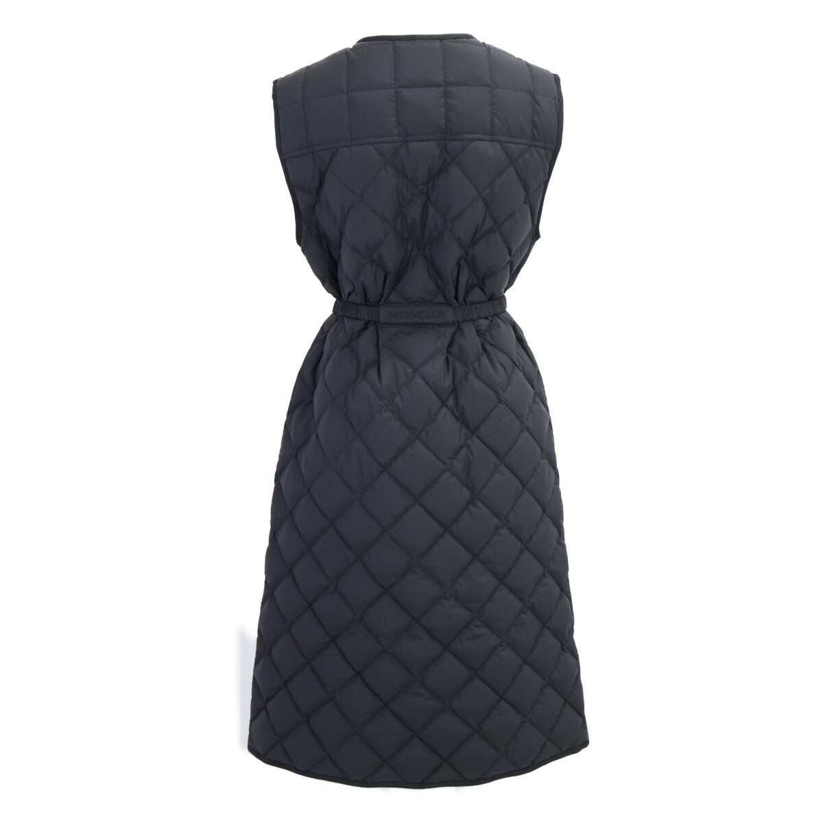 MONCLER モンクレール 【美品/24AW】BUTOR ビュトール メタルロゴベルト ノーカラー ロングダウンベスト/ コート