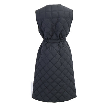 MONCLER モンクレール 【美品/24AW】BUTOR ビュトール メタルロゴベルト ノーカラー ロングダウンベスト/ コート