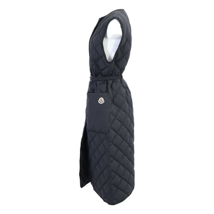 MONCLER モンクレール 【美品/24AW】BUTOR ビュトール メタルロゴベルト ノーカラー ロングダウンベスト/ コート