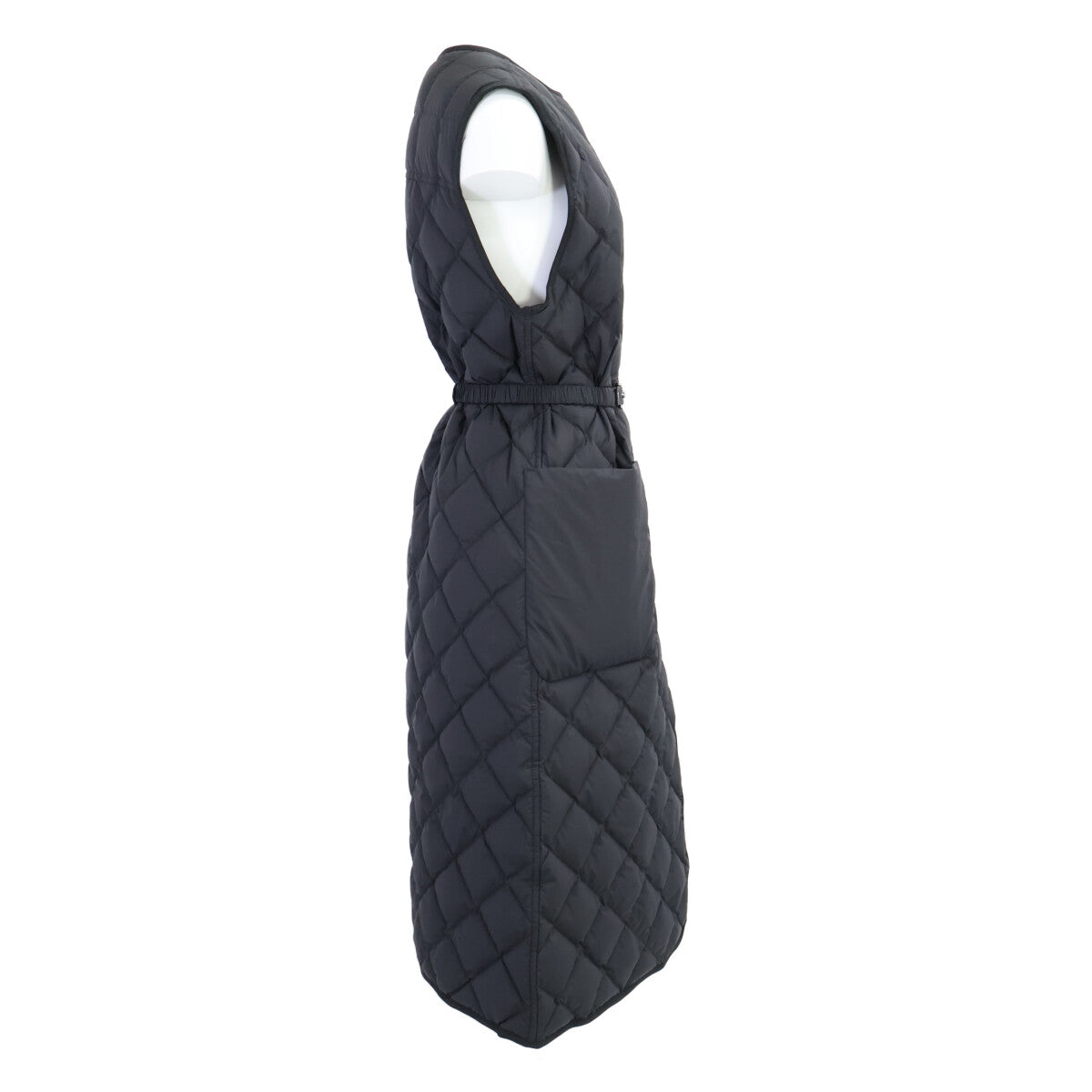 MONCLER モンクレール 【美品/24AW】BUTOR ビュトール メタルロゴベルト ノーカラー ロングダウンベスト/ コート