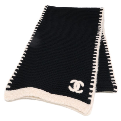 CHANEL シャネル 【美品】23A ココマーク シルク/カシミヤ ニット マフラー