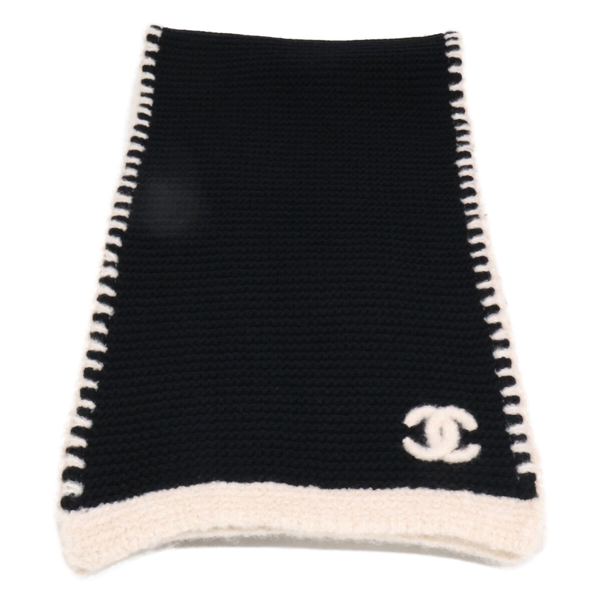 CHANEL シャネル 【美品】23A ココマーク シルク/カシミヤ ニット マフラー