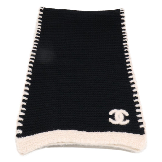 CHANEL シャネル 【美品】23A ココマーク シルク/カシミヤ ニット マフラー