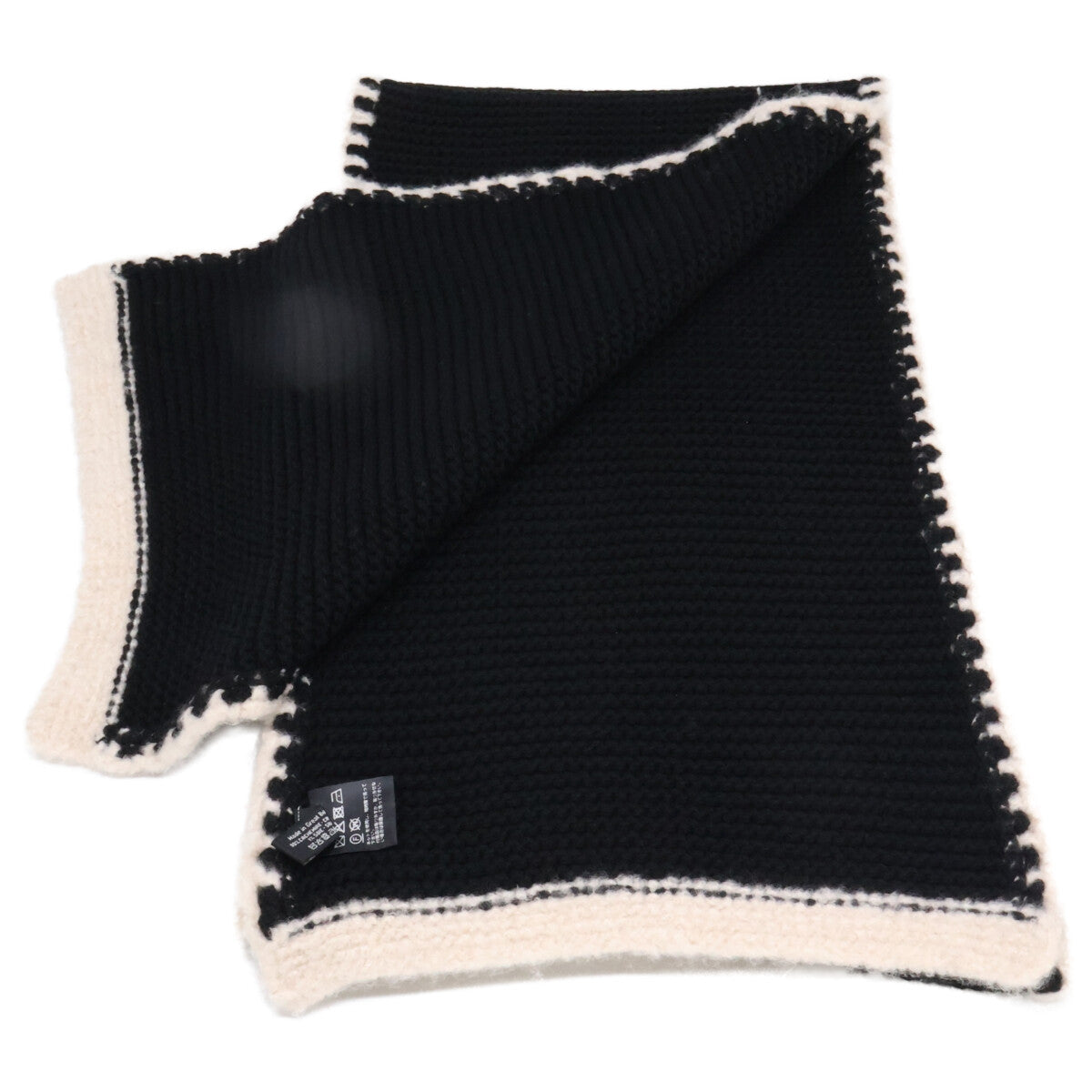 CHANEL シャネル 【美品】23A ココマーク シルク/カシミヤ ニット マフラー