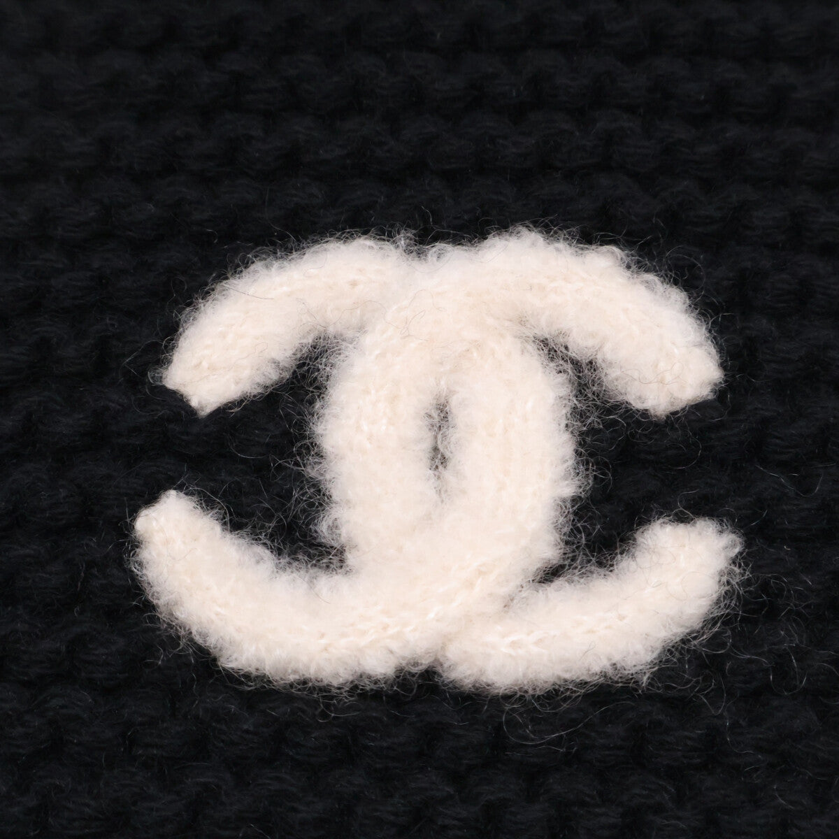 CHANEL シャネル 【美品】23A ココマーク シルク/カシミヤ ニット マフラー
