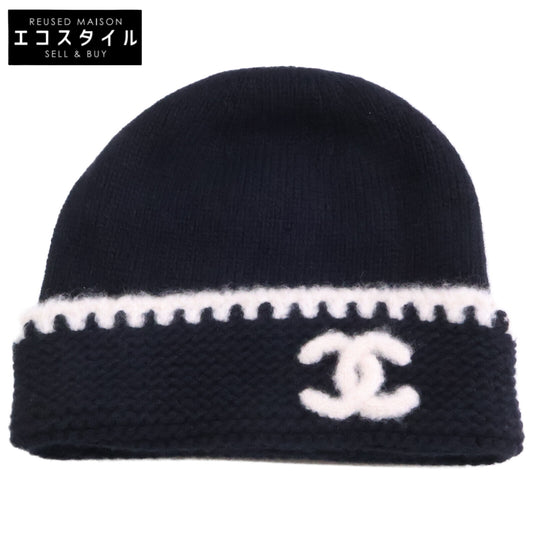 CHANEL シャネル 美品 国内正規 23A AA9230 カシミヤシルク ココマーク ニットキャップ/ビーニー 帽子