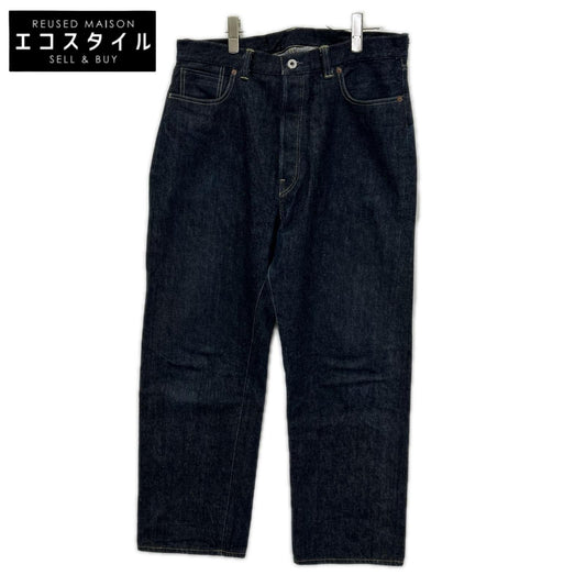 A.PRESSE アプレッセ 26SS AP-4001 インディゴ/ワンウォッシュ オリジナルタックボタン 13.5oz Washed Denim Wide Pants ボトムス