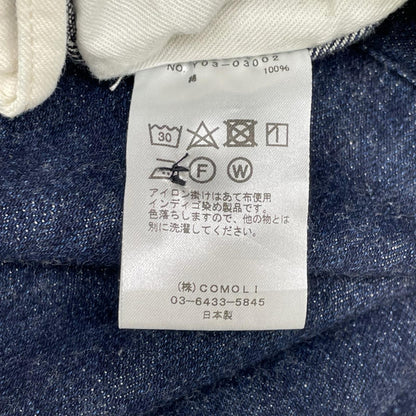 COMOLI コモリ Y03-03002 インディゴ/ネイビー コットン ボタンフライ デニムオーバーパンツ ボトムス