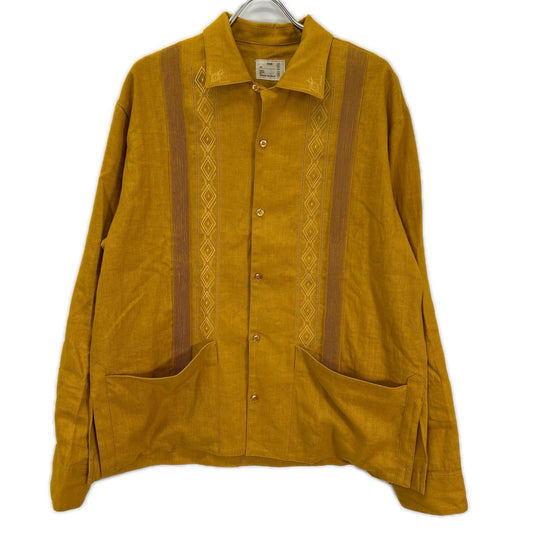 Pablo vinci パブロヴィンチ 25SS PBL-25SS-SH0001 イエロー リネン混 ロングスリーブ キューバシャツ トップス