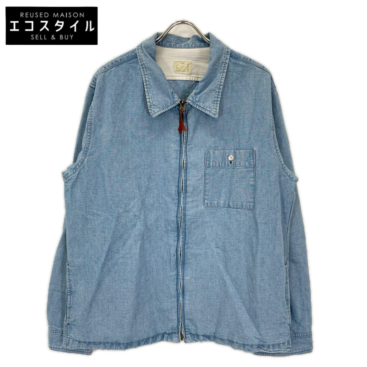 Pablo vinci パブロヴィンチ 24AW PBL-24AW-SH05-BULK ライトブルー コットンリネン シャンブレー ジップ シャツジャケット ジャケット