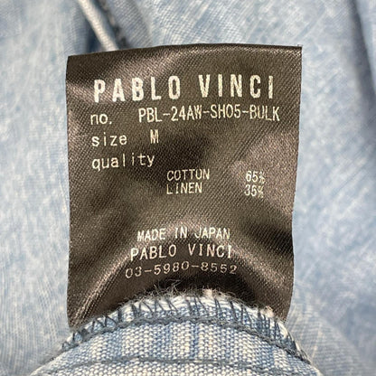 Pablo vinci パブロヴィンチ 24AW PBL-24AW-SH05-BULK ライトブルー コットンリネン シャンブレー ジップ シャツジャケット ジャケット