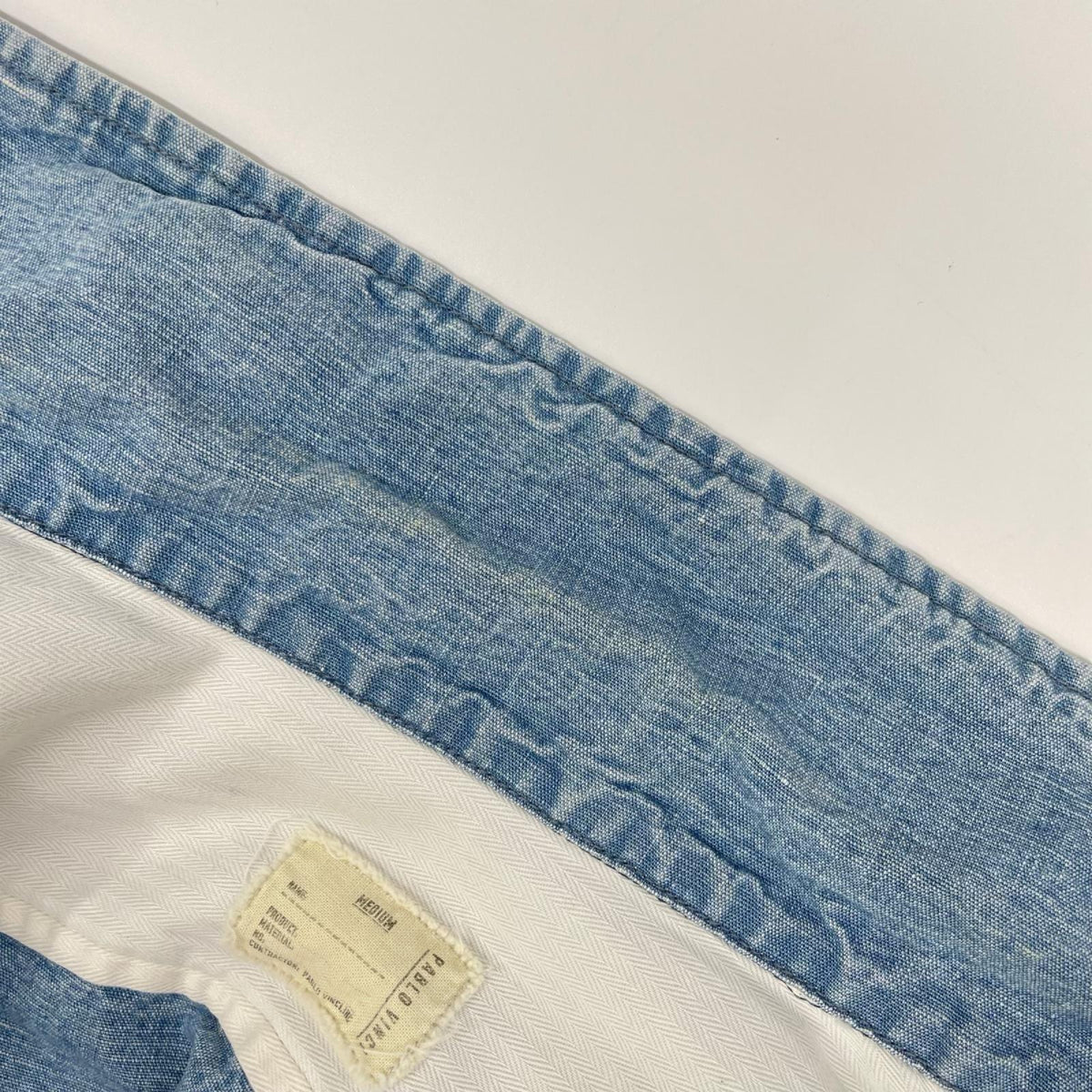Pablo vinci パブロヴィンチ 24AW PBL-24AW-SH05-BULK ライトブルー コットンリネン シャンブレー ジップ シャツジャケット ジャケット