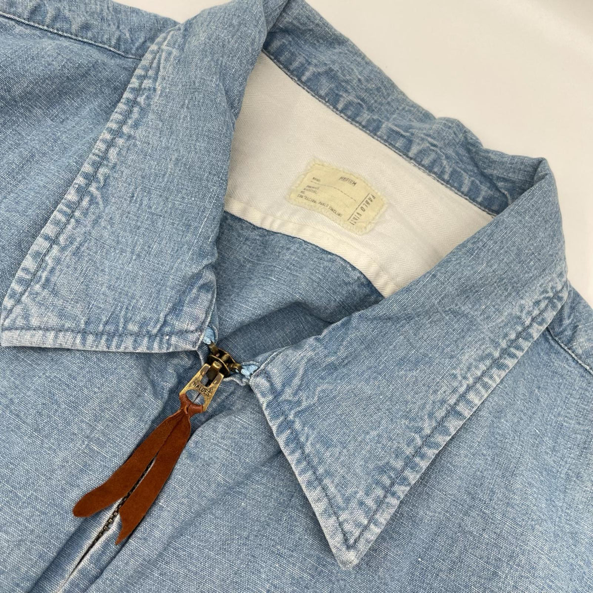Pablo vinci パブロヴィンチ 24AW PBL-24AW-SH05-BULK ライトブルー コットンリネン シャンブレー ジップ シャツジャケット ジャケット