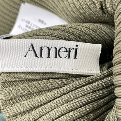 Ameri アメリ 26年製 カーキ BALLOON HEM DOCKING KNIT TOP トップス