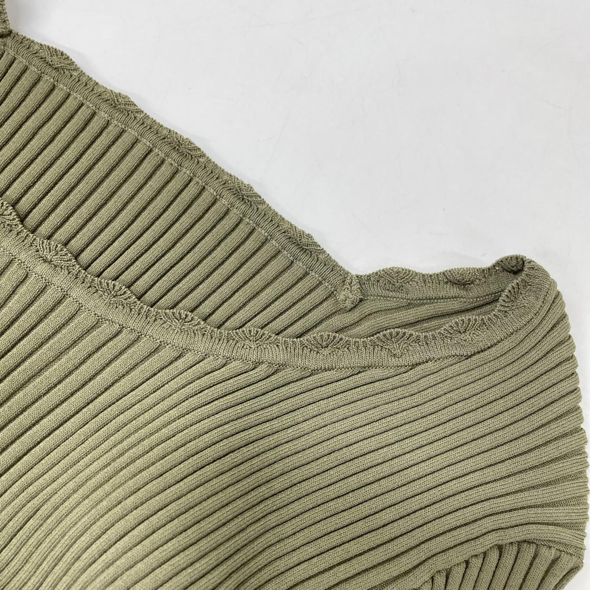 Ameri アメリ 26年製 カーキ BALLOON HEM DOCKING KNIT TOP トップス