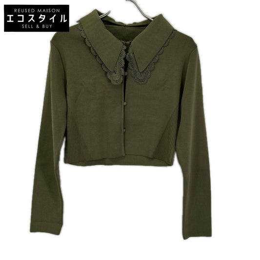Ameri アメリ 26年製 カーキ 3WAY LACECOLLAR KNIT CARDIGAN トップス