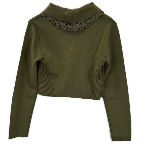 Ameri アメリ 26年製 カーキ 3WAY LACECOLLAR KNIT CARDIGAN トップス