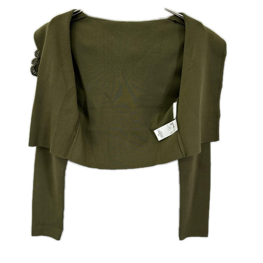 Ameri アメリ 26年製 カーキ 3WAY LACECOLLAR KNIT CARDIGAN トップス