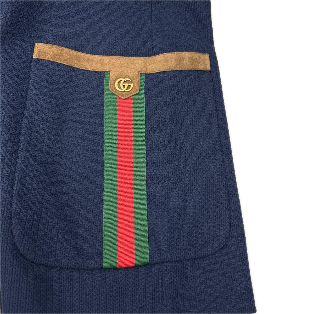 GUCCI グッチ 673264 ブルー シェリーラインポケット 金ボタン 2Bシングルテーラードジャケット ジャケット