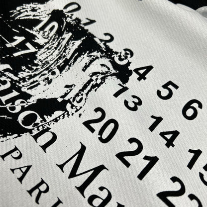 Maison margiela メゾンマルジェラ S50GU0151 20AW ブラック DIAGONAL PAINT EFFECT HOODIE ペンキロゴオーバーサイズプルオーバーパーカー トップス