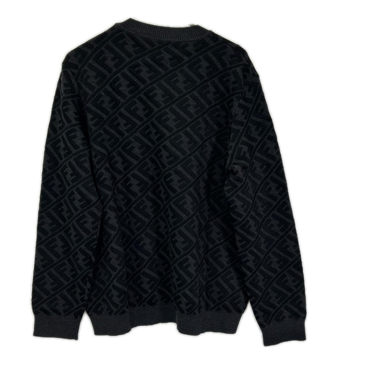 FENDI フェンディ FZX005 ALJX 23AW チャコール ウール ズッカ柄 FF クルーネックニット トップス
