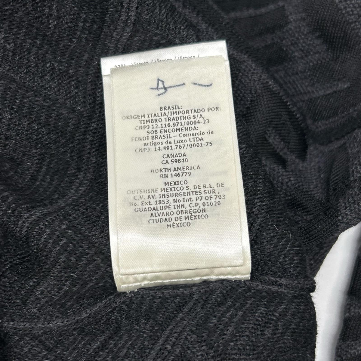 FENDI フェンディ FZX005 ALJX 23AW チャコール ウール ズッカ柄 FF クルーネックニット トップス