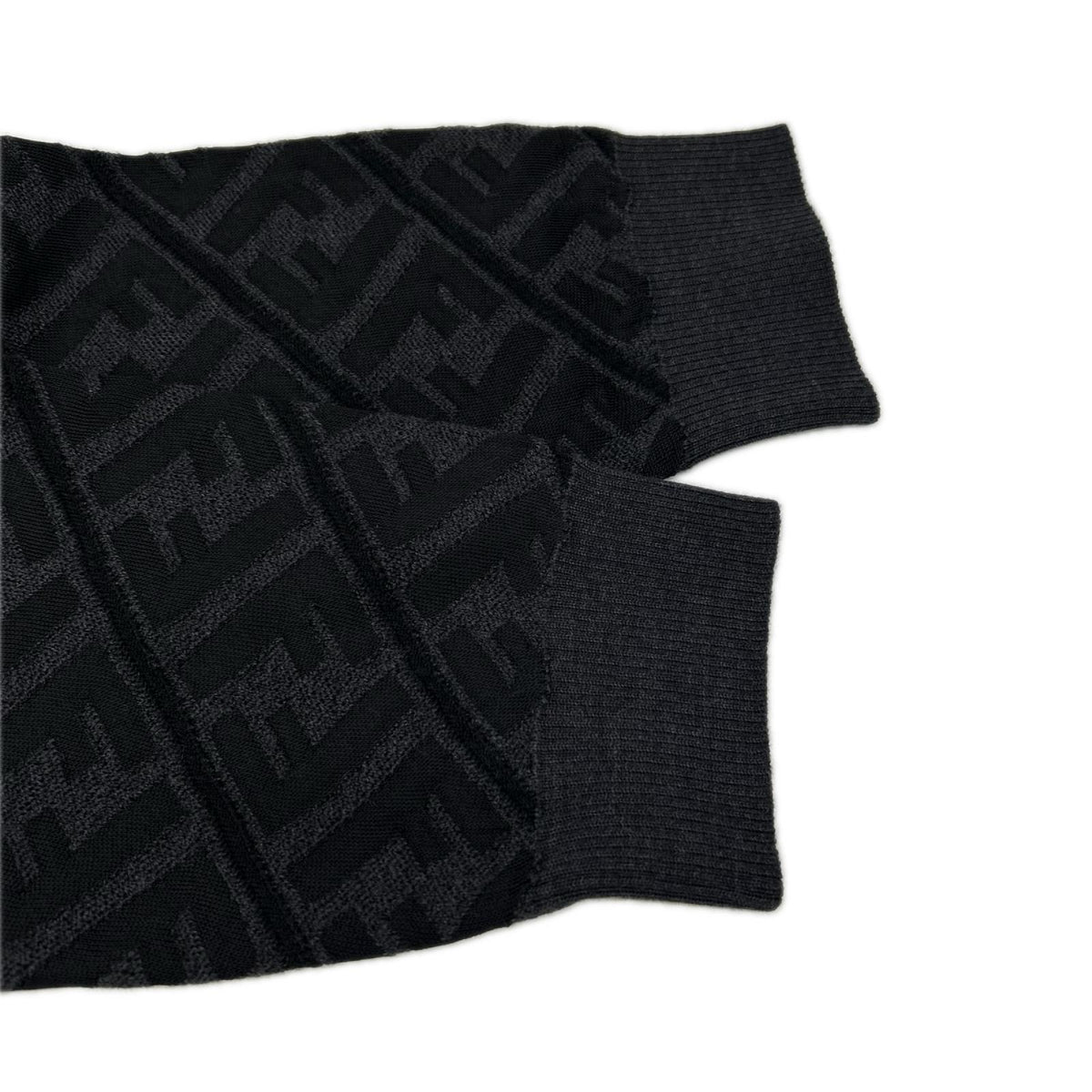FENDI フェンディ FZX005 ALJX 23AW チャコール ウール ズッカ柄 FF クルーネックニット トップス