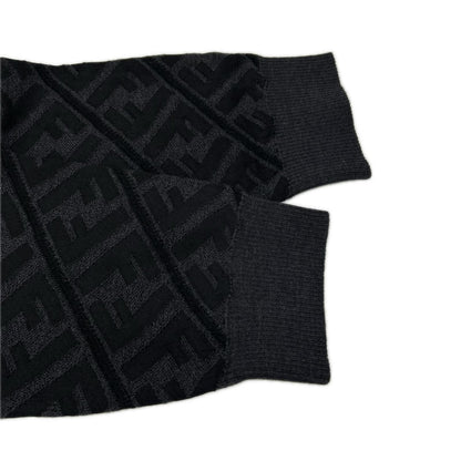 FENDI フェンディ FZX005 ALJX 23AW チャコール ウール ズッカ柄 FF クルーネックニット トップス
