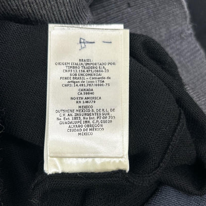 FENDI フェンディ FZX091 AQKW 23AW ブラック ウール アシンメトリーズッカ柄 FF クルーネックニット トップス