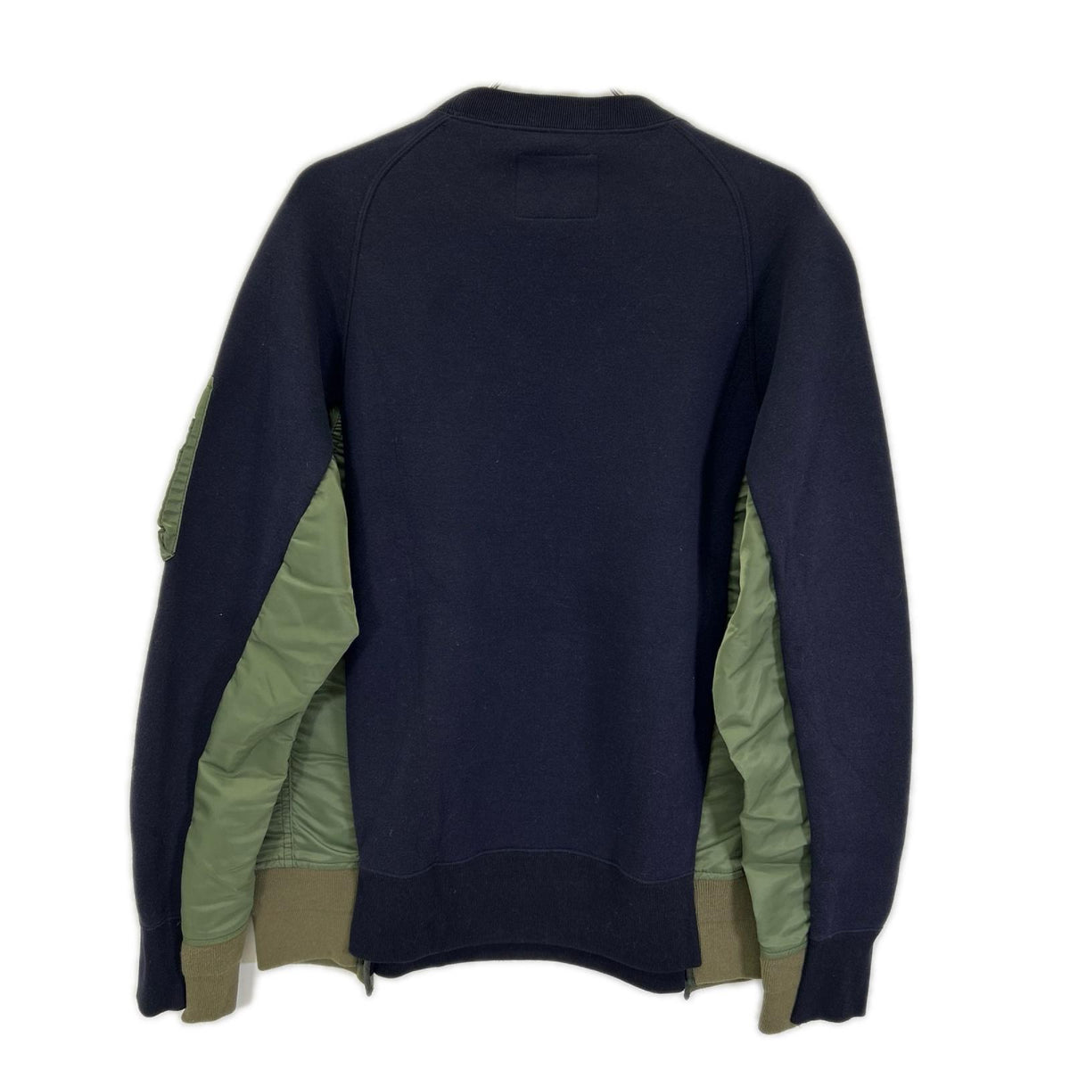 sacai サカイ SCM-043 22AW ダークネイビー×カーキ Sponge Sweat MA-1 Pullover ドッキングスウェット トップス