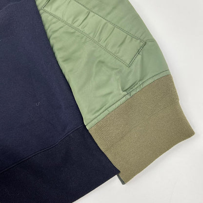 sacai サカイ SCM-043 22AW ダークネイビー×カーキ Sponge Sweat MA-1 Pullover ドッキングスウェット トップス