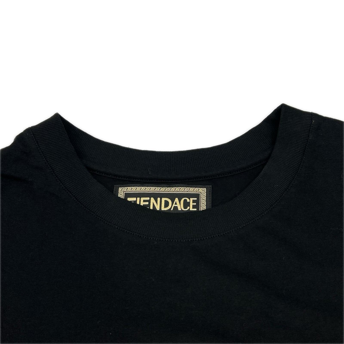VERSACE ヴェルサーチェ 【×FENDI】1006423 ブラック FENDACE ロゴ刺繍 バックプリント Tシャツ トップス
