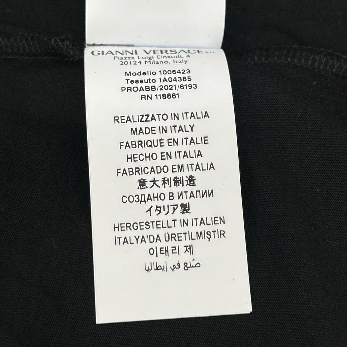 VERSACE ヴェルサーチェ 【×FENDI】1006423 ブラック FENDACE ロゴ刺繍 バックプリント Tシャツ トップス
