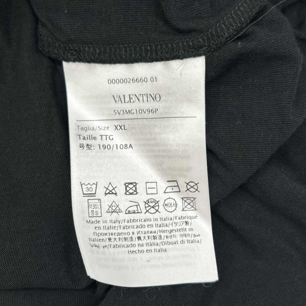 VALENTINO ヴァレンティノ 5V3MG10V96P ブラック ロゴプリント Tシャツ トップス