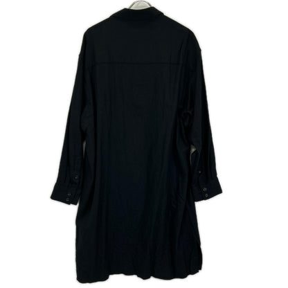 Yohji Yamamoto POUR HOMME ヨウジヤマモトプールオム HE-B44-507 22AW ブラック ウール100 プリーツ 比翼ロングシャツ トップス