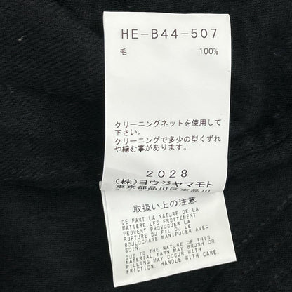 Yohji Yamamoto POUR HOMME ヨウジヤマモトプールオム HE-B44-507 22AW ブラック ウール100 プリーツ 比翼ロングシャツ トップス