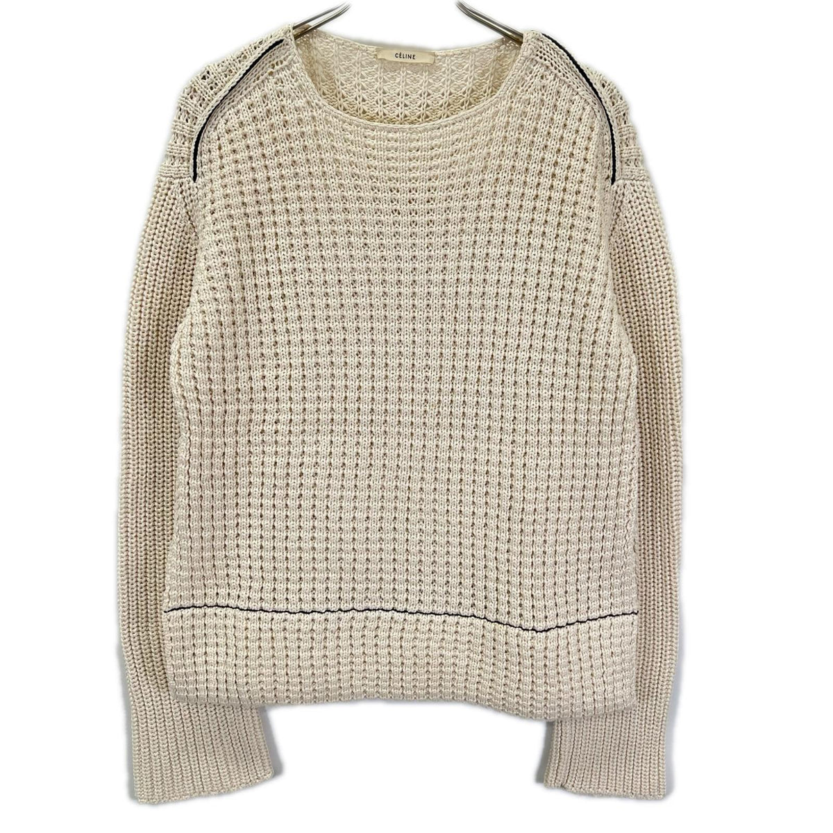 CELINE セリーヌ 2 3DS6/7718 フィービー期 コットン ロングスリーブ クロップドニット トップス