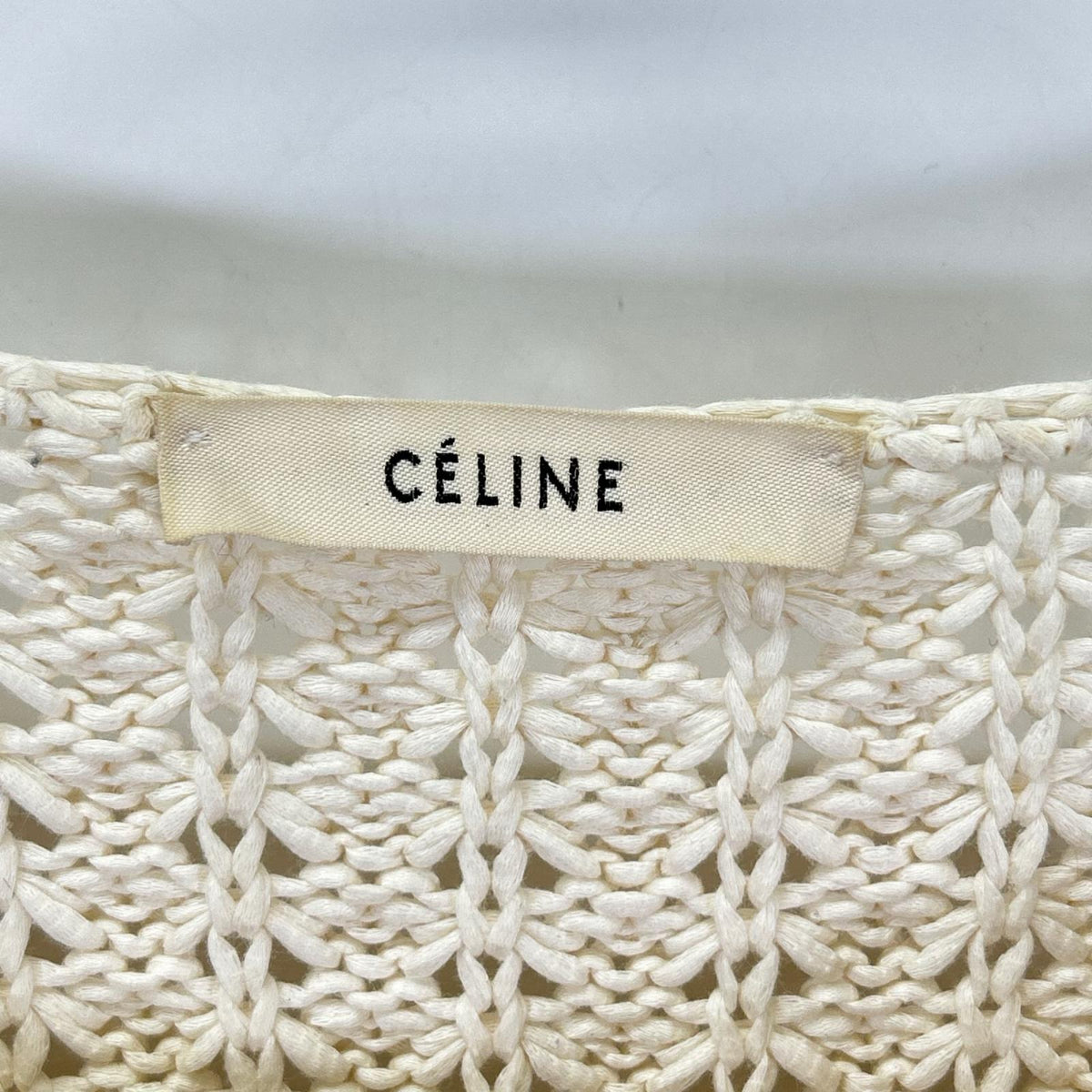 CELINE セリーヌ 2 3DS6/7718 フィービー期 コットン ロングスリーブ クロップドニット トップス