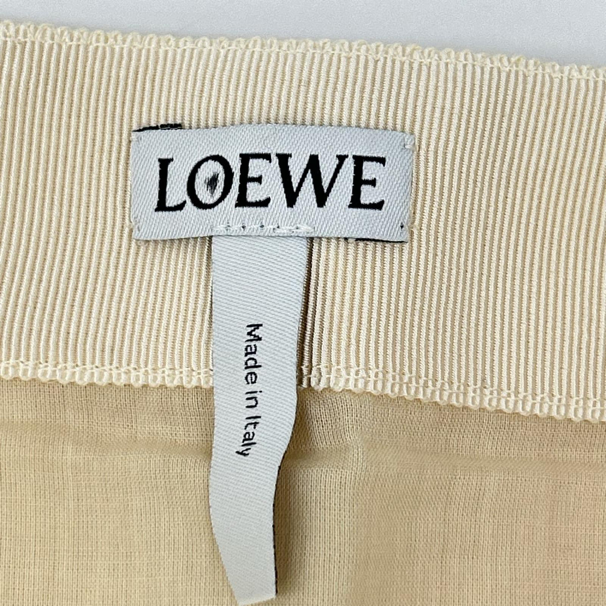 LOEWE ロエベ D2155210FA ベージュ リネン混 パッチワーク スカート スカート