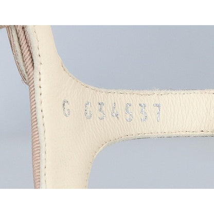 CHANEL シャネル 【新品同様】G34537 カメリアデザイン メッシュ アンクルストラップ チャンキーヒール サンダル シューズ