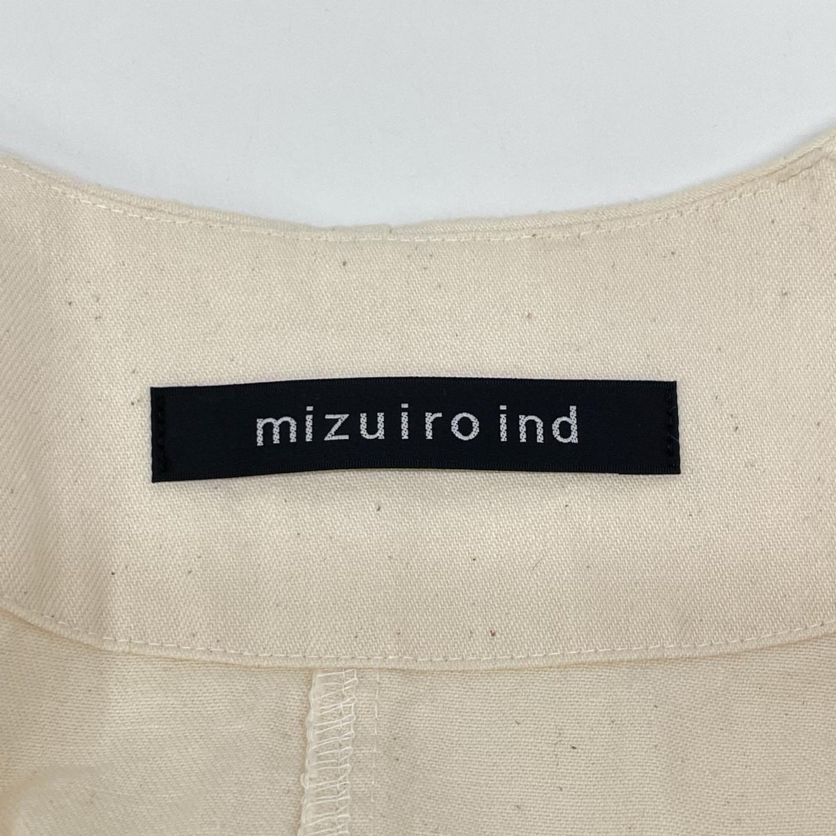 mizuiro ind ミズイロ インド アイボリー Vネック コットンキャンバス ドロップショルダーワイドコート コート