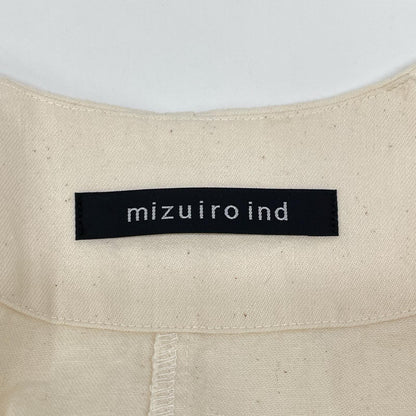 mizuiro ind ミズイロ インド アイボリー Vネック コットンキャンバス ドロップショルダーワイドコート コート