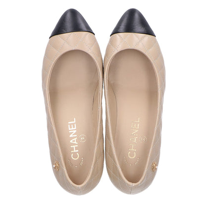 CHANEL シャネル G31907 X02526 カメリアアクセント カーフスキン キルティング ヒールパンプス シューズ