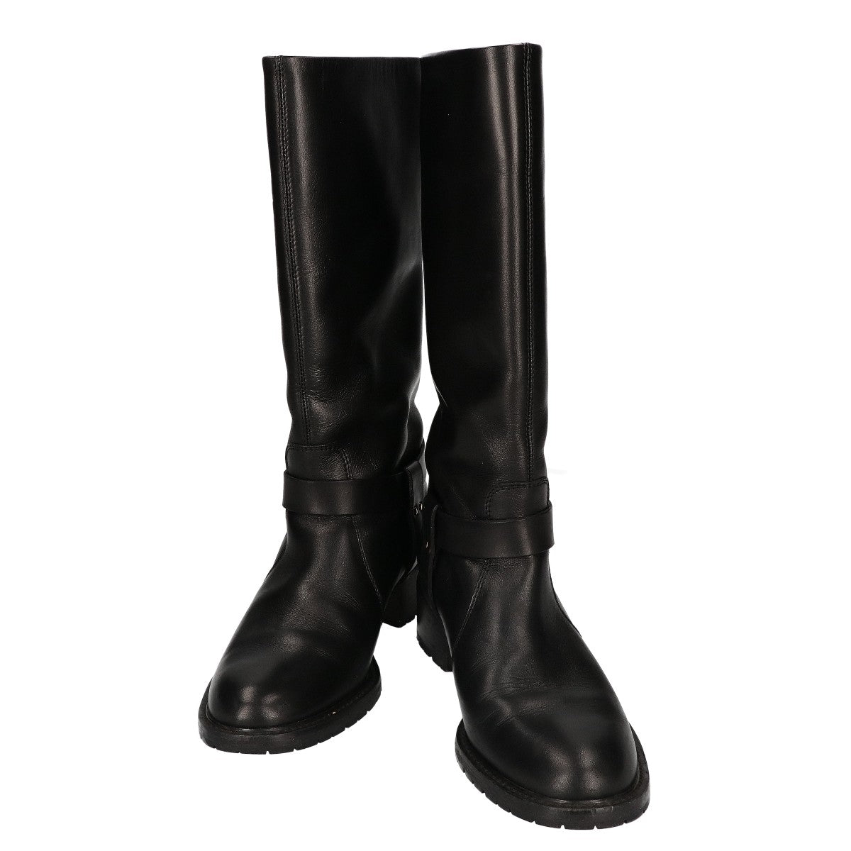 SalvatoreFerragamo サルバトーレフェラガモ 4191830 ガンチーニ金具 チャンキーヒール レザー ロングブーツ シューズ