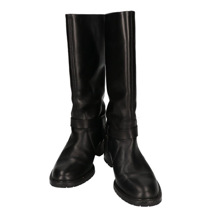 SalvatoreFerragamo サルバトーレフェラガモ 4191830 ガンチーニ金具 チャンキーヒール レザー ロングブーツ シューズ